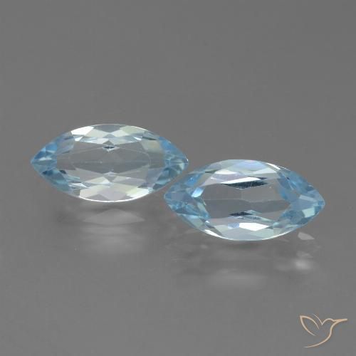 4.45ctw Naturel Bleu ciel Topaze, Marquise, VVS-VS