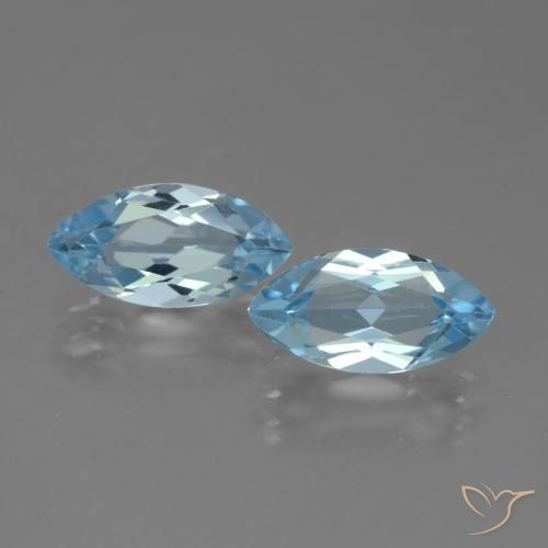 4.69ctw Naturel Bleu ciel Topaze, Marquise, VVS-VS