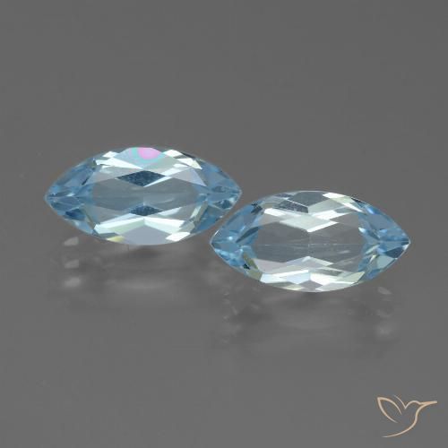 4.56ctw Naturel Bleu ciel Topaze, Marquise, VVS