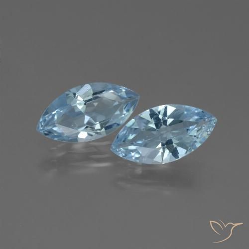 3.76ctw Naturel Bleu ciel Topaze, Marquise, VVS-VS
