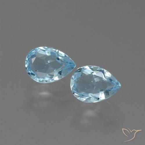 1.70ctw Naturel Bleu ciel Topaze, En forme de poire, VVS-VS