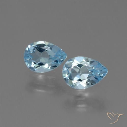 1.69ctw Naturel Bleu ciel Topaze, En forme de poire, VVS-VS