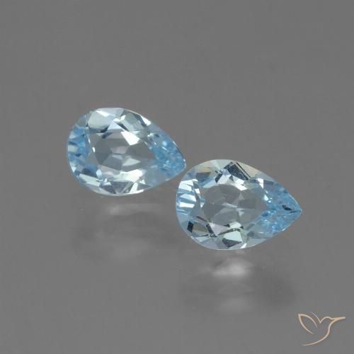 1.68ctw Naturel Bleu ciel Topaze, En forme de poire, VVS-VS