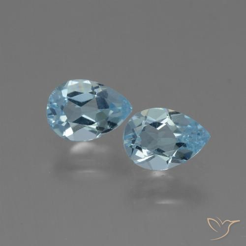 1.65ctw Naturel Bleu ciel Topaze, En forme de poire, VVS-VS