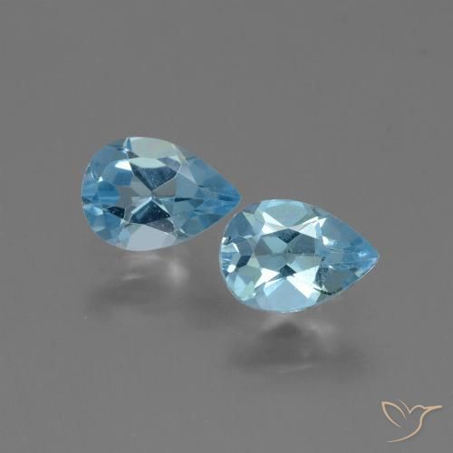 1.65ctw Naturel Bleu ciel Topaze, En forme de poire, VVS-VS