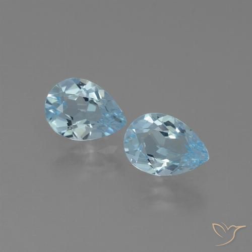 1.55ctw Naturel Bleu ciel Topaze, En forme de poire, VVS-VS