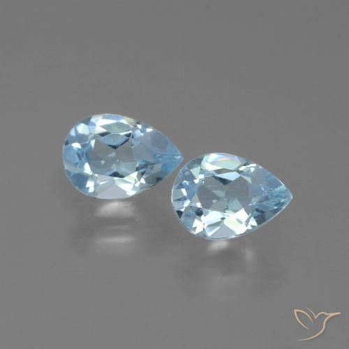 1.66ctw Naturel Bleu ciel Topaze, En forme de poire, VVS-VS