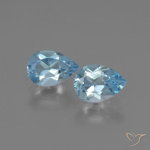 1.66ctw Naturel Bleu ciel Topaze, En forme de poire, VVS-VS