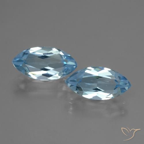 4.65ctw Naturel Bleu Suisse Topaze, Marquise, VVS-VS