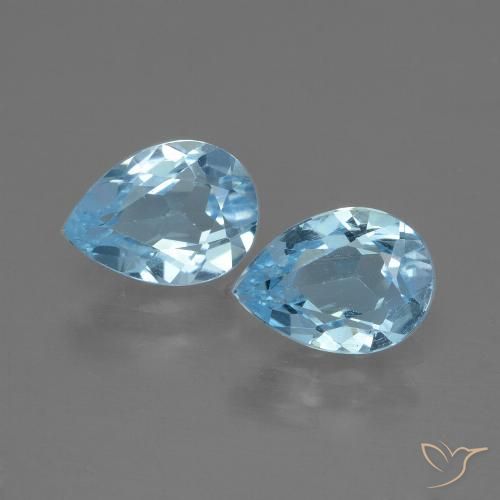 1.72ctw Naturel Bleu ciel Topaze, En forme de poire, VVS-VS