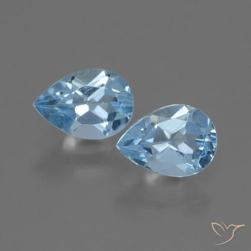 1.71ctw Naturel Bleu ciel Topaze, En forme de poire, VVS-VS
