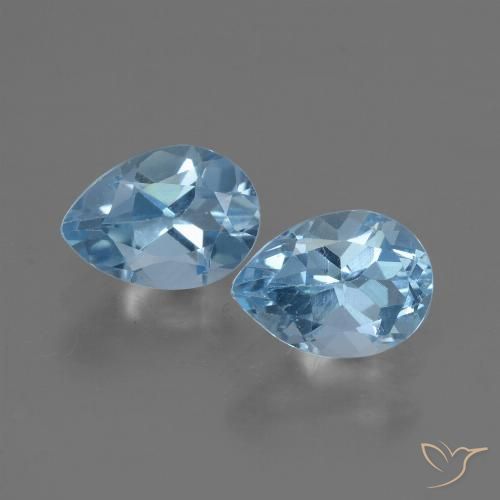 1.77ctw Naturel Bleu ciel Topaze, En forme de poire, VVS-VS