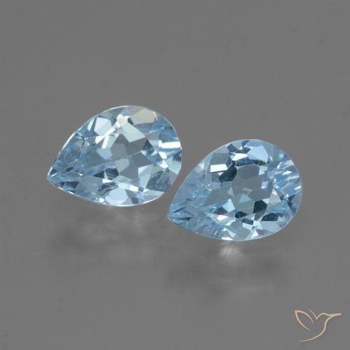 1.70ctw Naturel Bleu ciel Topaze, En forme de poire, VVS-VS
