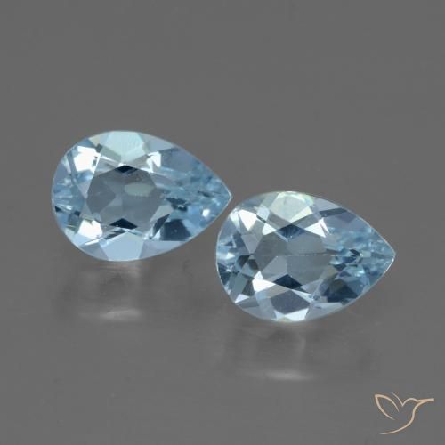 1.65ctw Naturel Bleu ciel Topaze, En forme de poire, VVS-VS