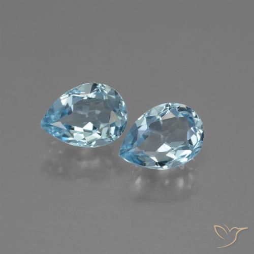 1.73ctw Naturel Bleu ciel Topaze, En forme de poire, VVS-VS