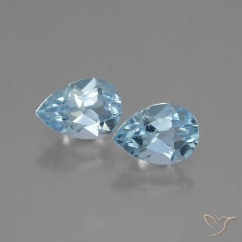 1.78ctw Naturel Bleu ciel Topaze, En forme de poire, VVS-VS