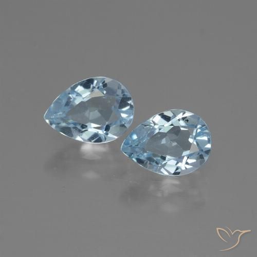 1.79ctw Naturel Bleu ciel Topaze, En forme de poire, VVS-VS