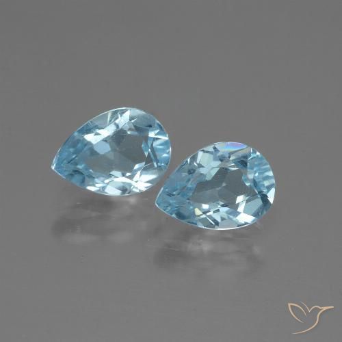 1.83ctw Naturel Bleu ciel Topaze, En forme de poire, VVS-VS