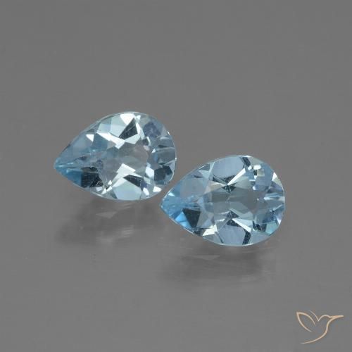 1.56ctw Naturel Bleu ciel Topaze, En forme de poire, VVS-VS