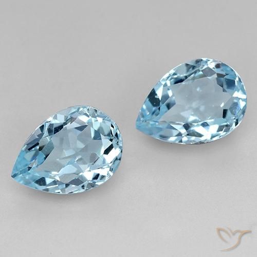 1.82ctw Naturel Bleu ciel Topaze, En forme de poire, VVS-VS