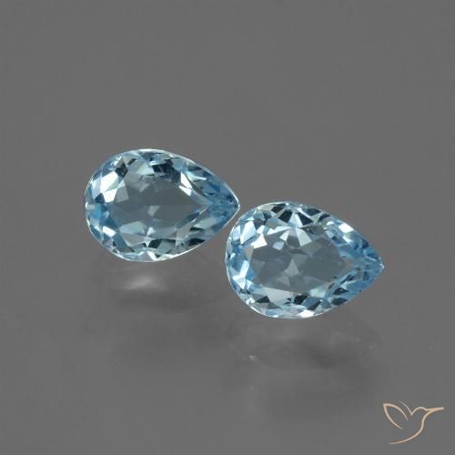 1.89ctw Naturel Bleu Suisse Topaze, En forme de poire, VVS-VS