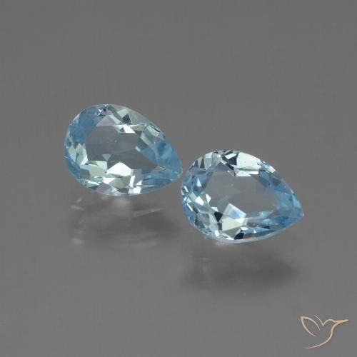1.80ctw Naturel Bleu ciel Topaze, En forme de poire, VVS-VS