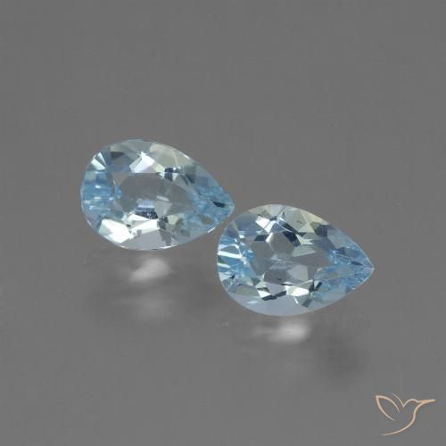 1.66ctw Naturel Bleu ciel Topaze, En forme de poire, VVS-VS