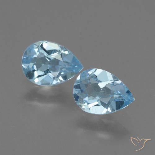 1.65ctw Naturel Bleu ciel Topaze, En forme de poire, VVS-VS