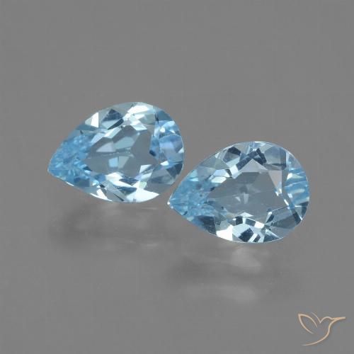 1.62ctw Naturel Bleu ciel Topaze, En forme de poire, VVS-VS