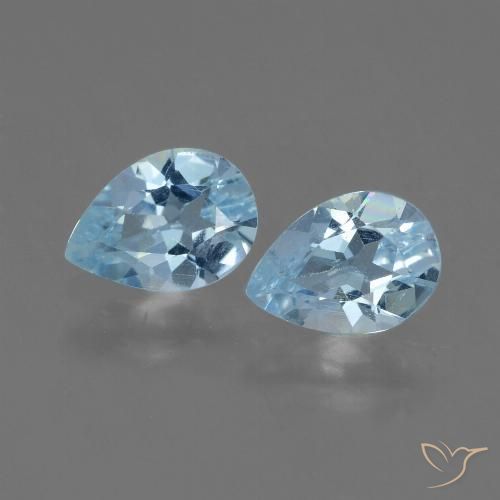 1.56ctw Naturel Bleu ciel Topaze, En forme de poire, VVS-VS