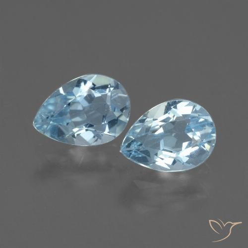 1.72ctw Naturel Bleu ciel Topaze, En forme de poire, VVS-VS