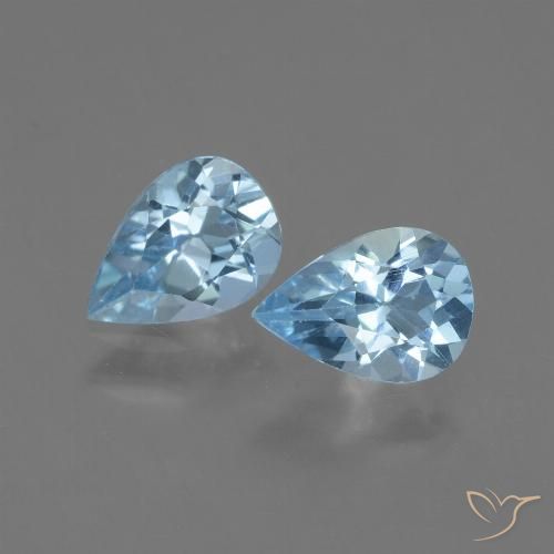 1.58ctw Naturel Bleu ciel Topaze, En forme de poire, VVS-VS
