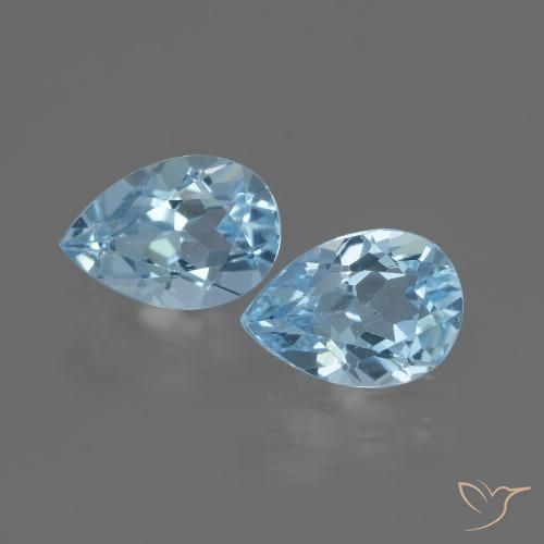 1.75ctw Naturel Bleu ciel Topaze, En forme de poire, VVS-VS