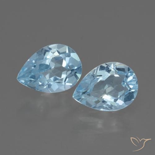 1.84ctw Naturel Bleu ciel Topaze, En forme de poire, VVS-VS