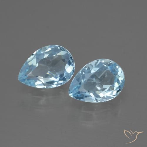 1.79ctw Naturel Bleu ciel Topaze, En forme de poire, VVS-VS