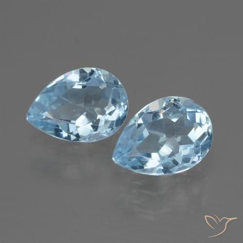 1.79ctw Naturel Bleu ciel Topaze, En forme de poire, VVS-VS