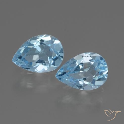 1.71ctw Naturel Bleu ciel Topaze, En forme de poire, VVS-VS