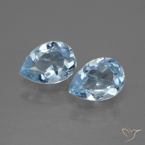 1.71ctw Naturel Bleu ciel Topaze, En forme de poire, VVS-VS