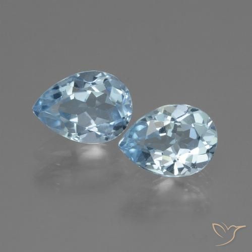 1.67ctw Naturel Bleu ciel Topaze, En forme de poire, VVS-VS
