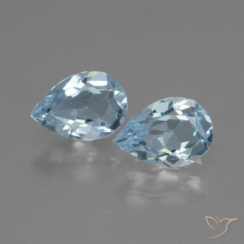 1.67ctw Naturel Bleu ciel Topaze, En forme de poire, VVS-VS
