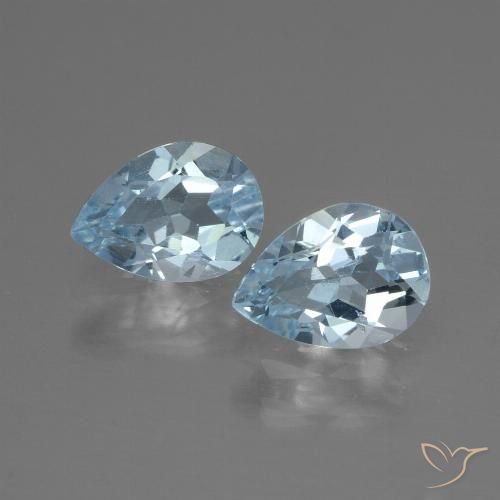 1.67ctw Naturel Bleu ciel Topaze, En forme de poire, VVS-VS