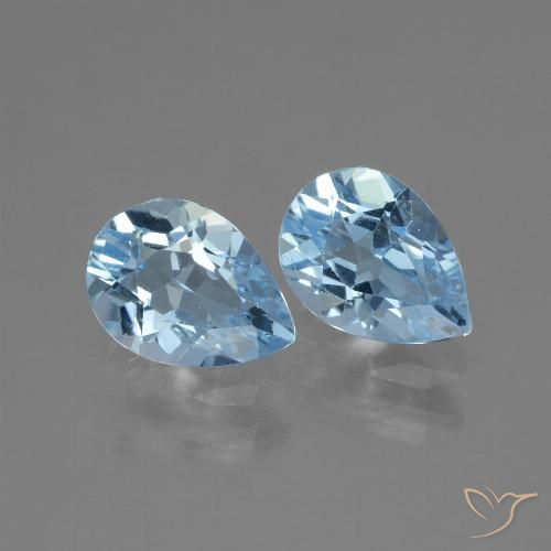 1.80ctw Naturel Bleu Suisse Topaze, En forme de poire, VVS-VS