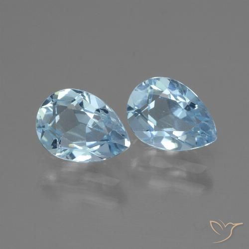 1.77ctw Naturel Bleu ciel Topaze, En forme de poire, VVS-VS