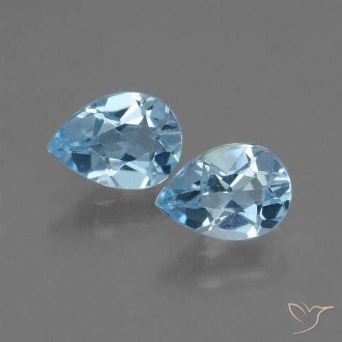 1.60ctw Naturel Bleu ciel Topaze, En forme de poire, VVS-VS