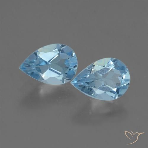 1.66ctw Naturel Bleu Suisse Topaze, En forme de poire, VVS-VS
