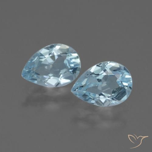 1.64ctw Naturel Bleu ciel Topaze, En forme de poire, VVS-VS