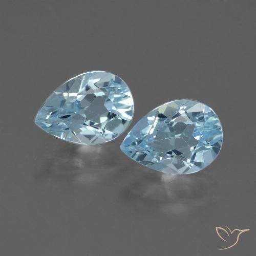 1.69ctw Naturel Bleu ciel Topaze, En forme de poire, VVS-VS