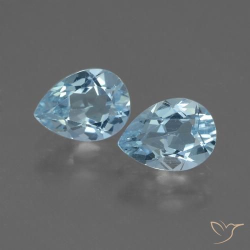 1.70ctw Naturel Bleu ciel Topaze, En forme de poire, VVS-VS
