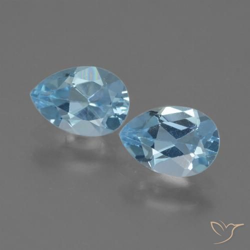 1.58ctw Naturel Bleu ciel Topaze, En forme de poire, VVS-VS