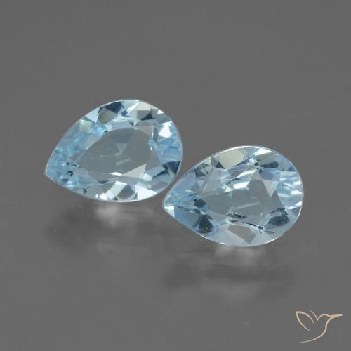 1.72ctw Naturel Bleu ciel Topaze, En forme de poire, VVS-VS